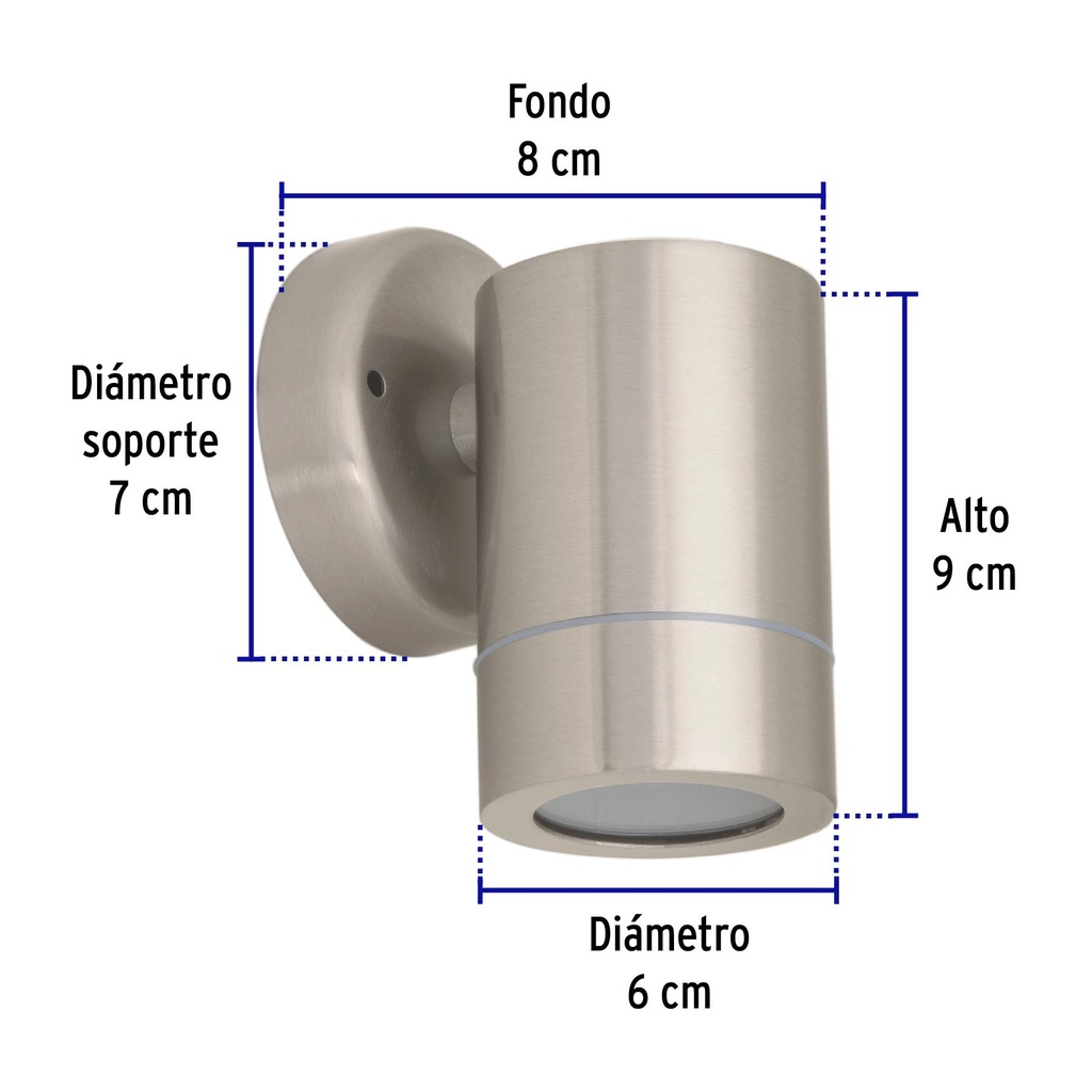 Arbotante de acento 1 spot satín, lámpara no incluida