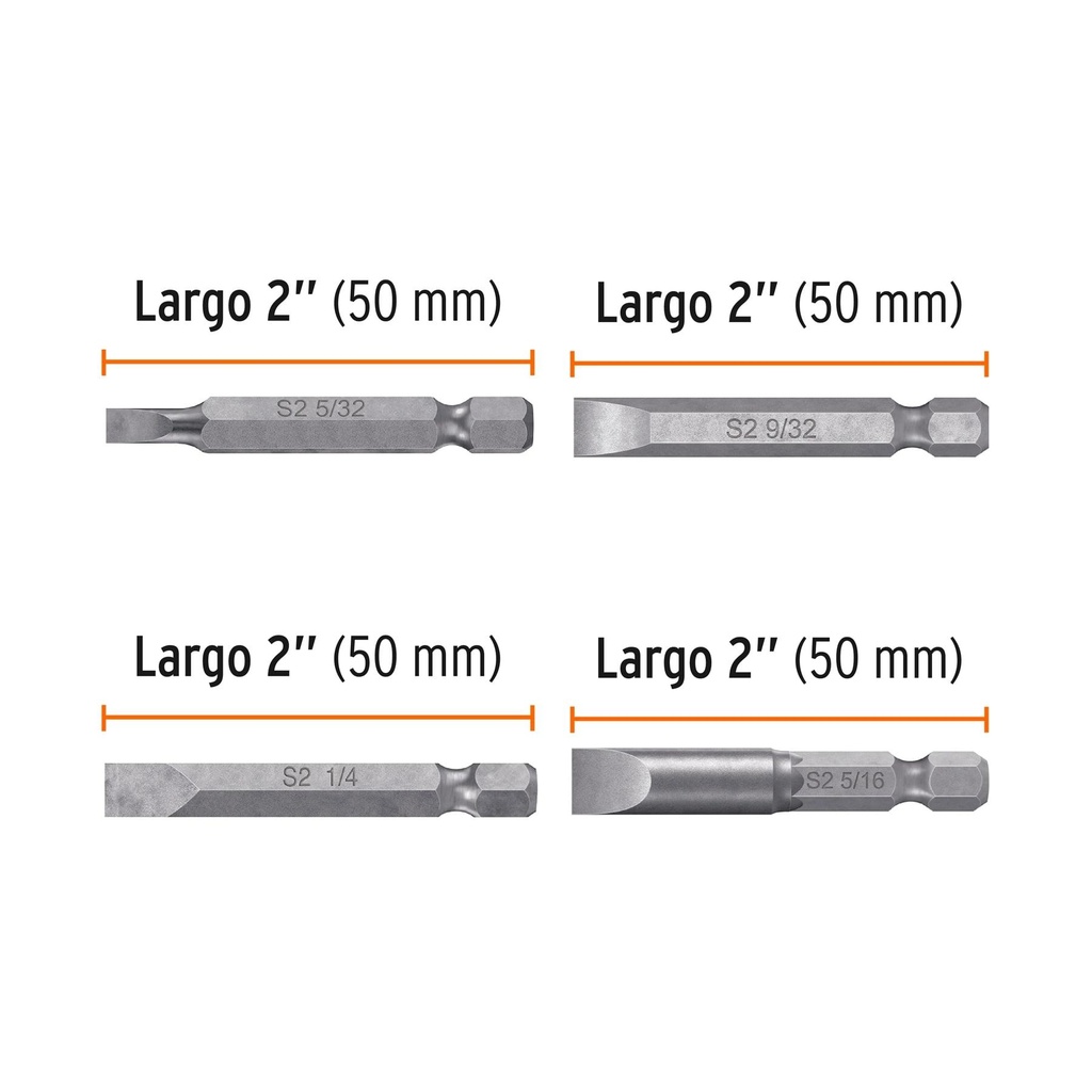 Estuche con 6 puntas planas combinadas largo 2', Expert