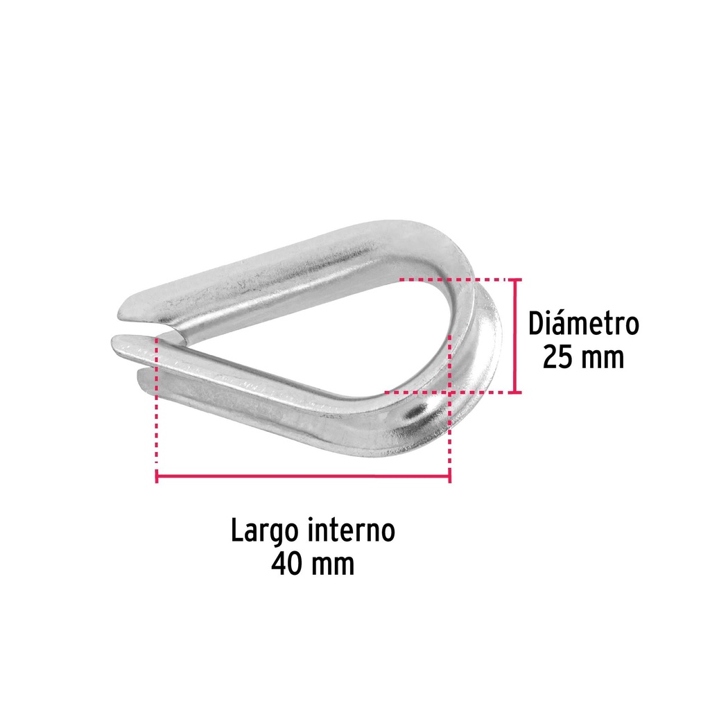 Bolsa con 5 guardacabos para cable de acero de 5/16', Fiero