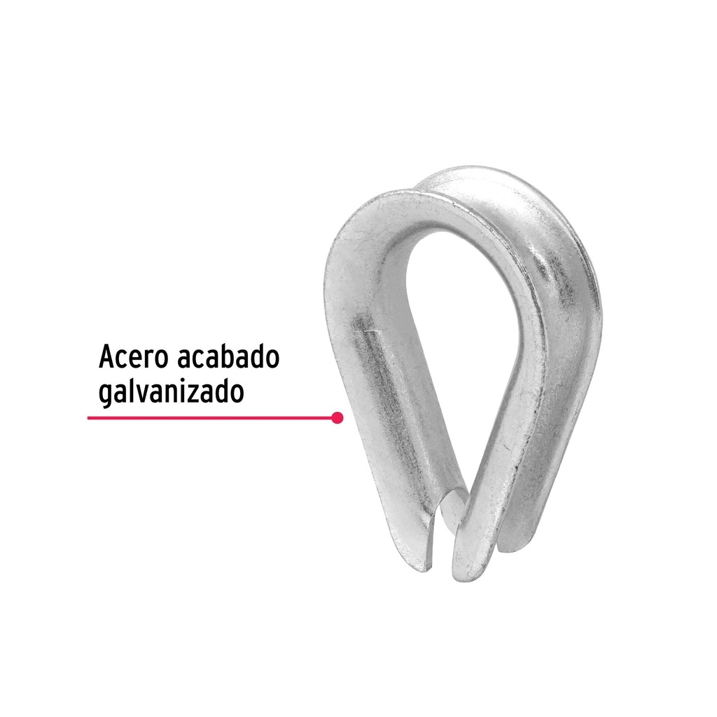 Bolsa con 5 guardacabos para cable de acero de 5/8', Fiero