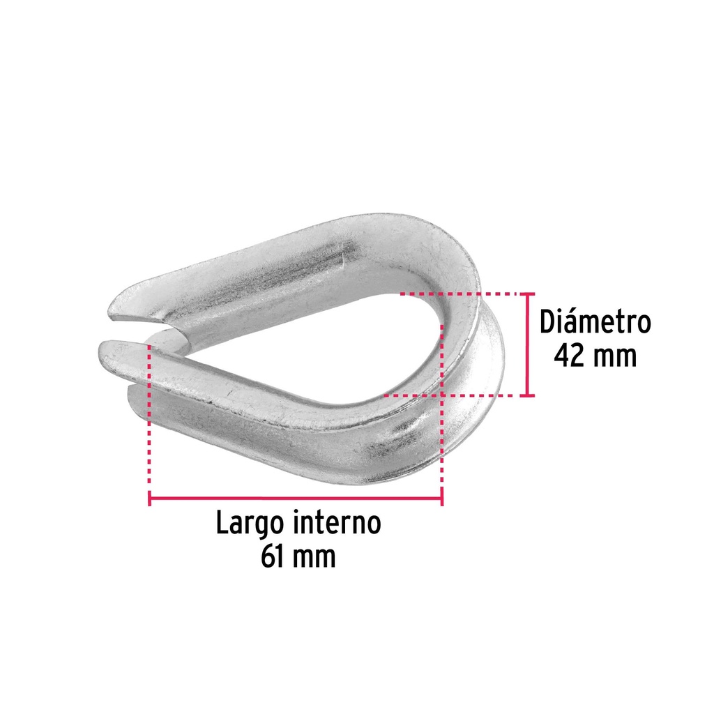 Bolsa con 5 guardacabos para cable de acero de 5/8', Fiero