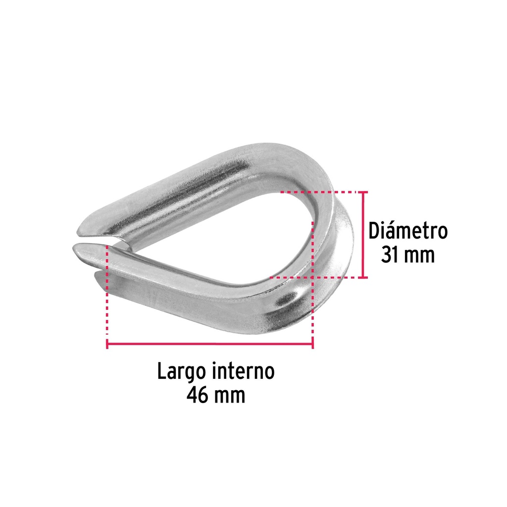 Bolsa con 5 guardacabos para cable de acero de 7/16', Fiero