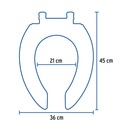 Asiento alargado para WC, abierto, azul, Foset