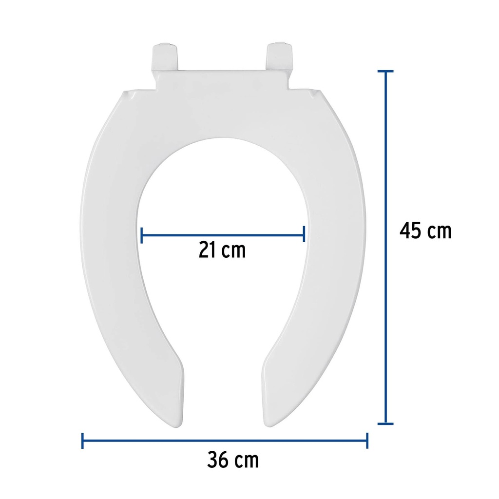 Asiento alargado sin tapa para taza fluxómetro, blanco,Foset