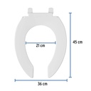 Asiento alargado sin tapa para taza fluxómetro, blanco,Foset