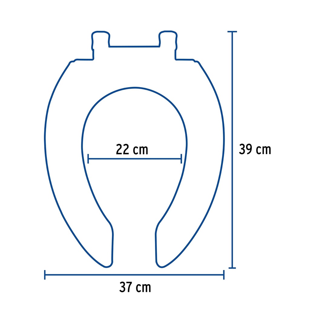 Asiento redondo para WC, abierto, azul, Foset