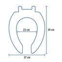 Asiento redondo para WC, abierto, azul, Foset