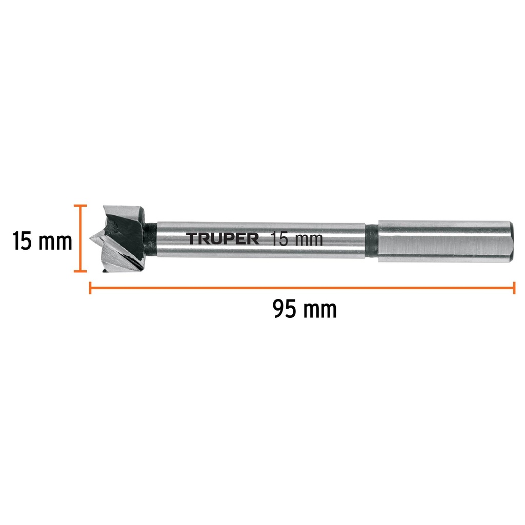 Broca forstner 15 mm para madera, Truper