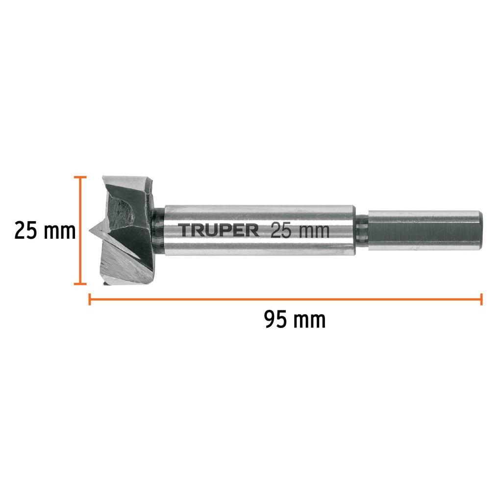 Broca forstner 25 mm para madera, Truper