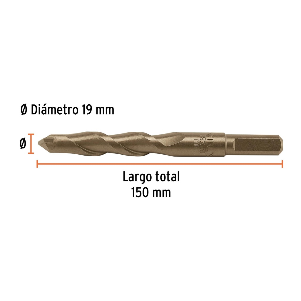 Broca para concreto 19 x 150 mm, Truper