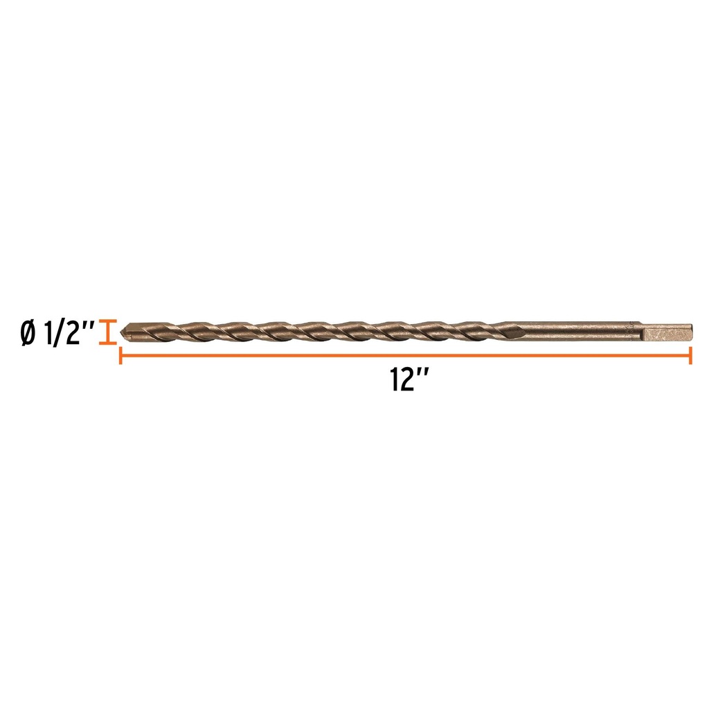 Broca para concreto de 1/2 x 12', Truper