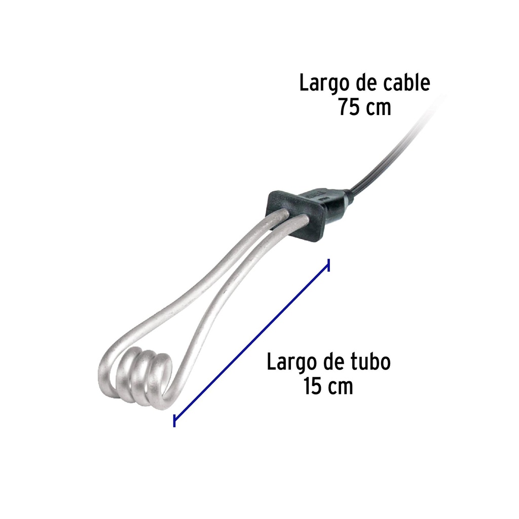 Calentador de inmersión p/agua #3 de 12 L, 600 W, Volteck