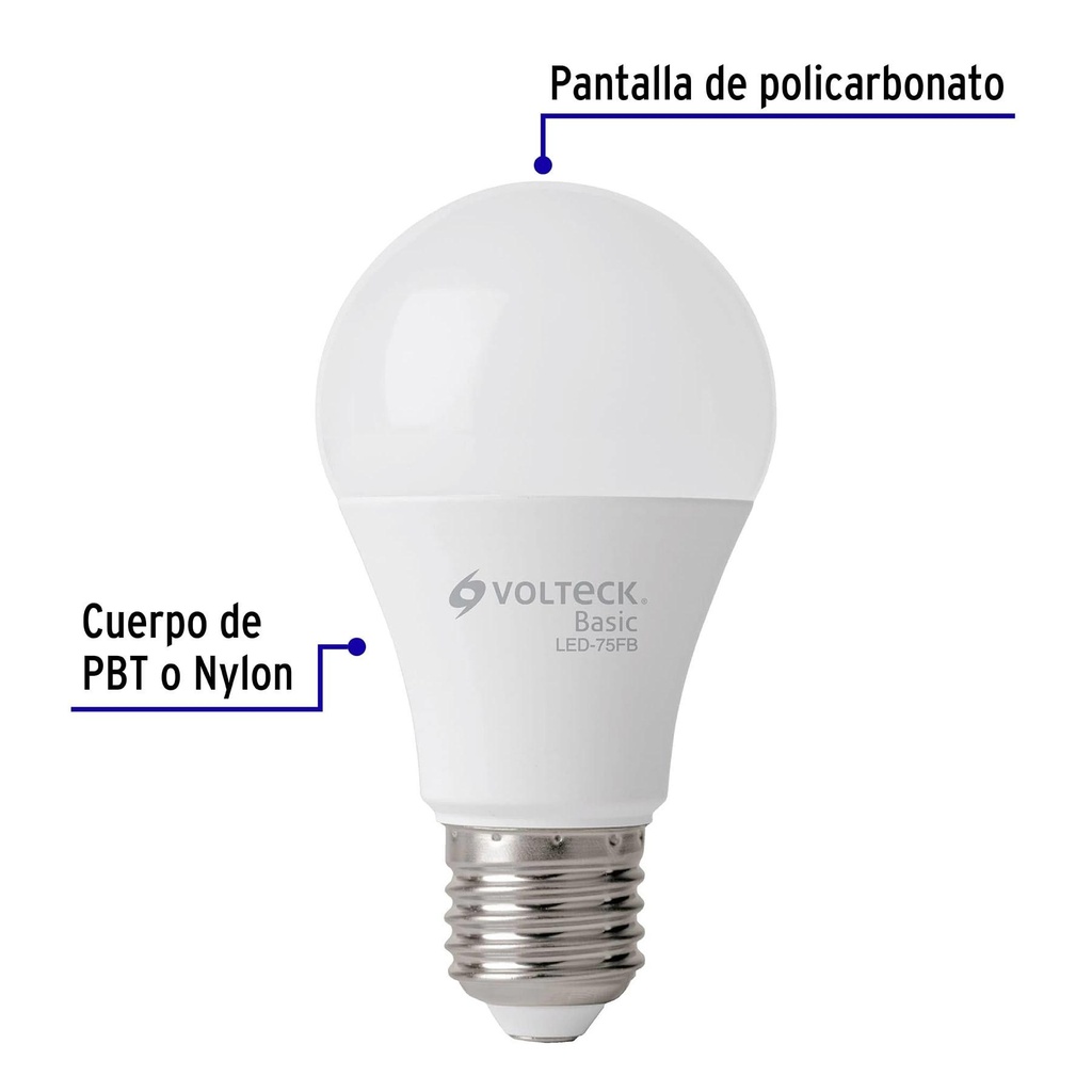 Lámpara LED A19 10 W (equiv. 75 W), luz de día, caja, Basic