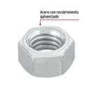 Bolsa con 100 tuercas 3/8' hexagonales de acero galvanizado