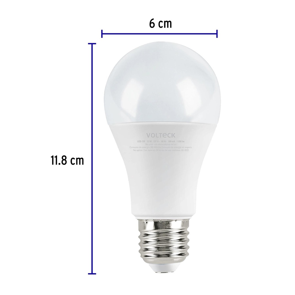 Lámpara LED A19 12 W (equiv. 75 W), luz de día, blíster