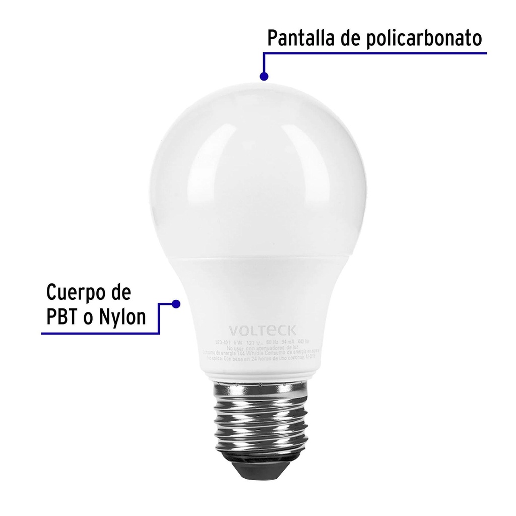 Lámpara LED A19 6 W (equiv. 40 W), luz de día, blíster