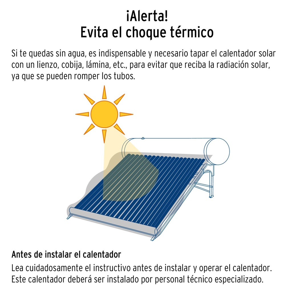 Calentador solar de agua de 15 tubos 180 L, 5 personas