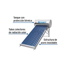 Calentador solar de agua de 10 tubos 130 L, 3 personas