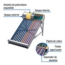 Calentador solar de agua Heat Pipe 18 tubos 200L, 5 personas