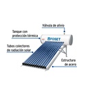 Calentador solar de agua Heat Pipe 12 tubos 150L, 4 personas