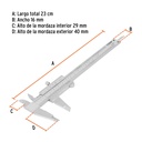 Calibrador vernier analógico 6' acero inox, std y mm, Truper