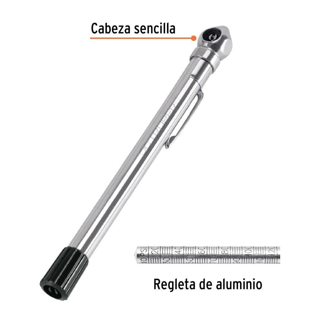 Calibrador de presión 120 psi cabeza sencilla, Truper