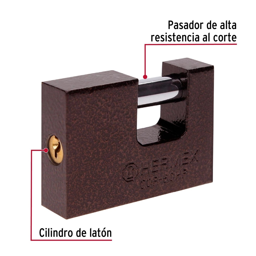 Candado antipalanca 60 mm cuerpo de hierro, Hermex Basic