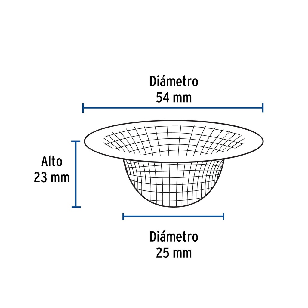 Canastilla-malla 1/2' para lavabo, Foset