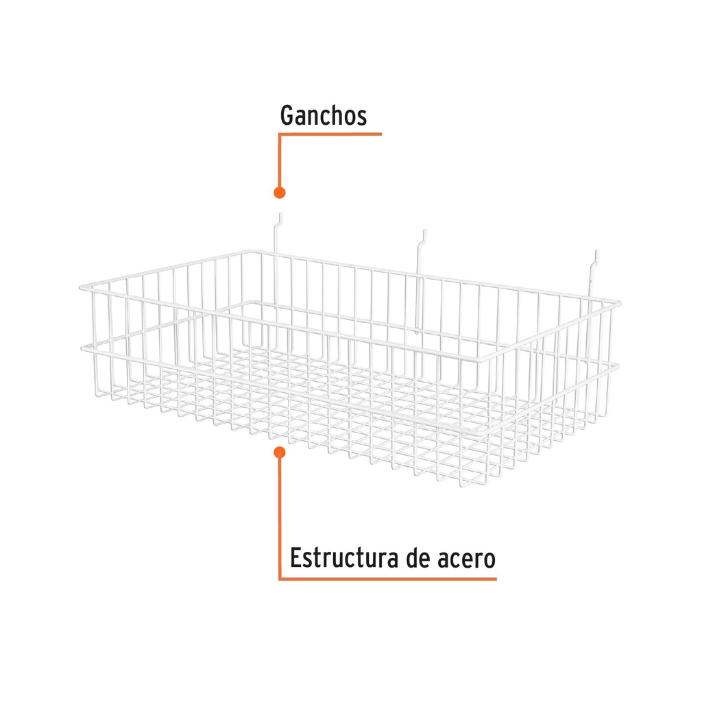 Canastilla de acero, 60 x 14 x 34 cm, Truper