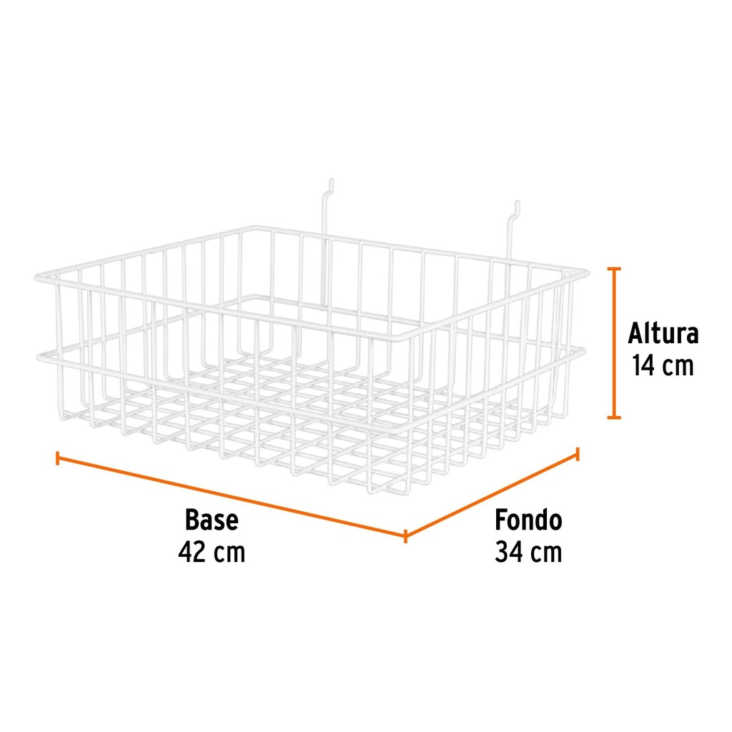 Canastilla de acero, 42 x 14 x 34 cm, Truper