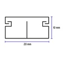 Canaleta de 2 vías 10 x 20, con división, Volteck