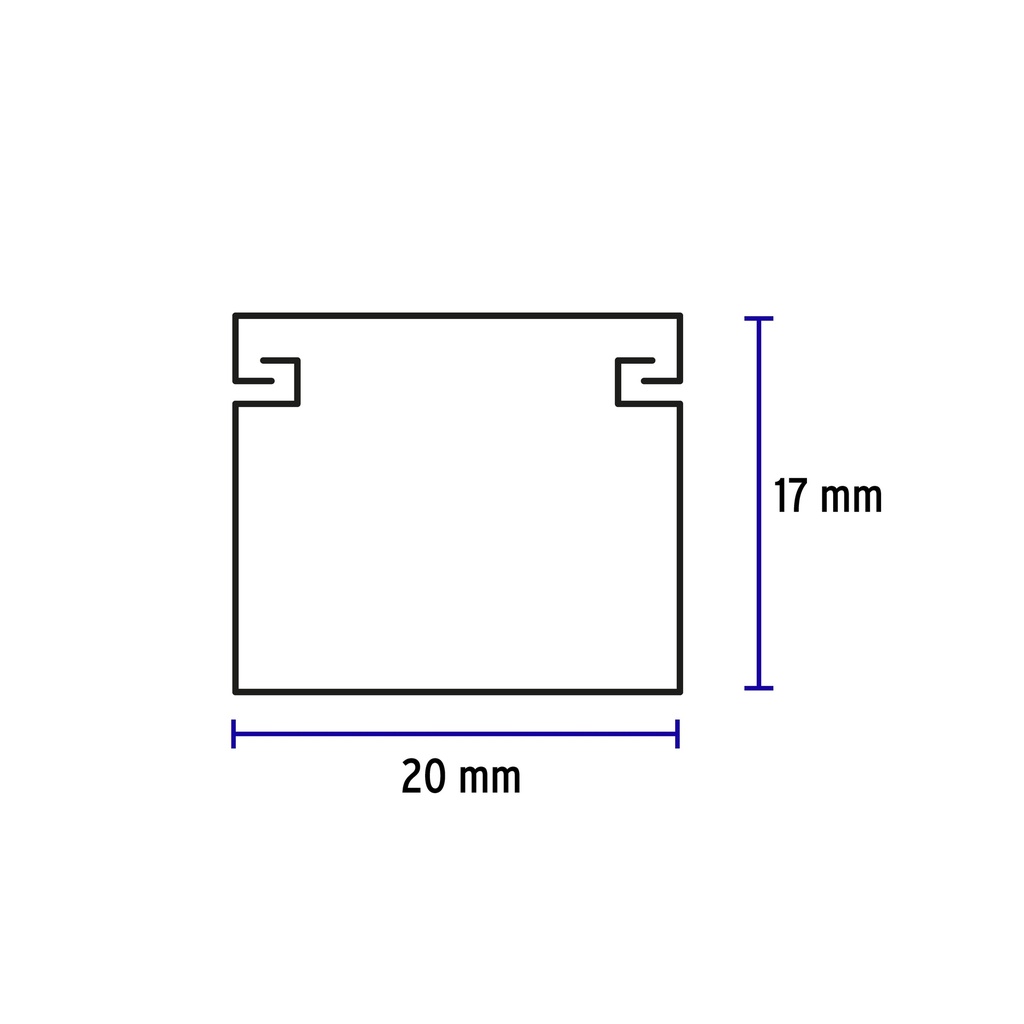 Canaleta de 1 vía 17 x 20 mm, Volteck