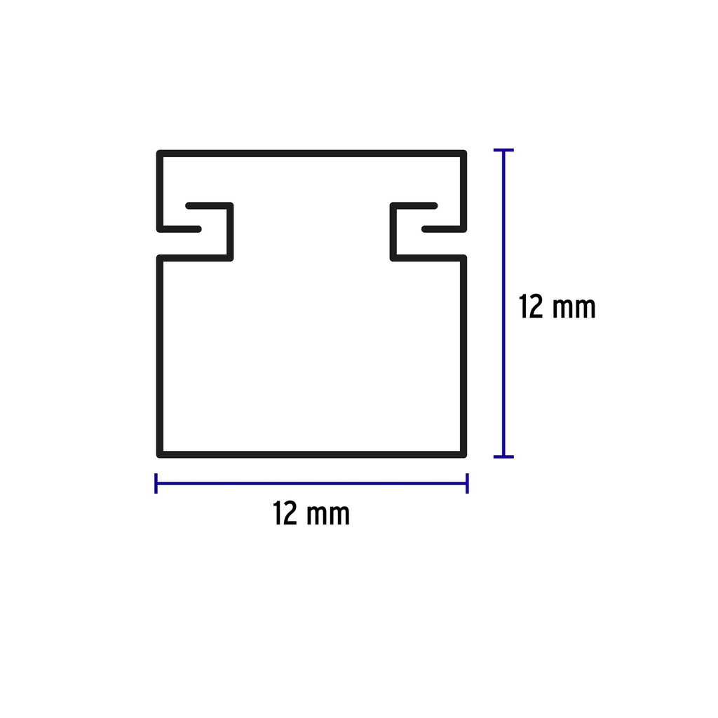 Canaleta de 1 vía 12 x 12 mm, Volteck