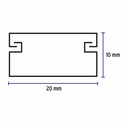 Canaleta de 1 vía 10 x 20 mm, Volteck