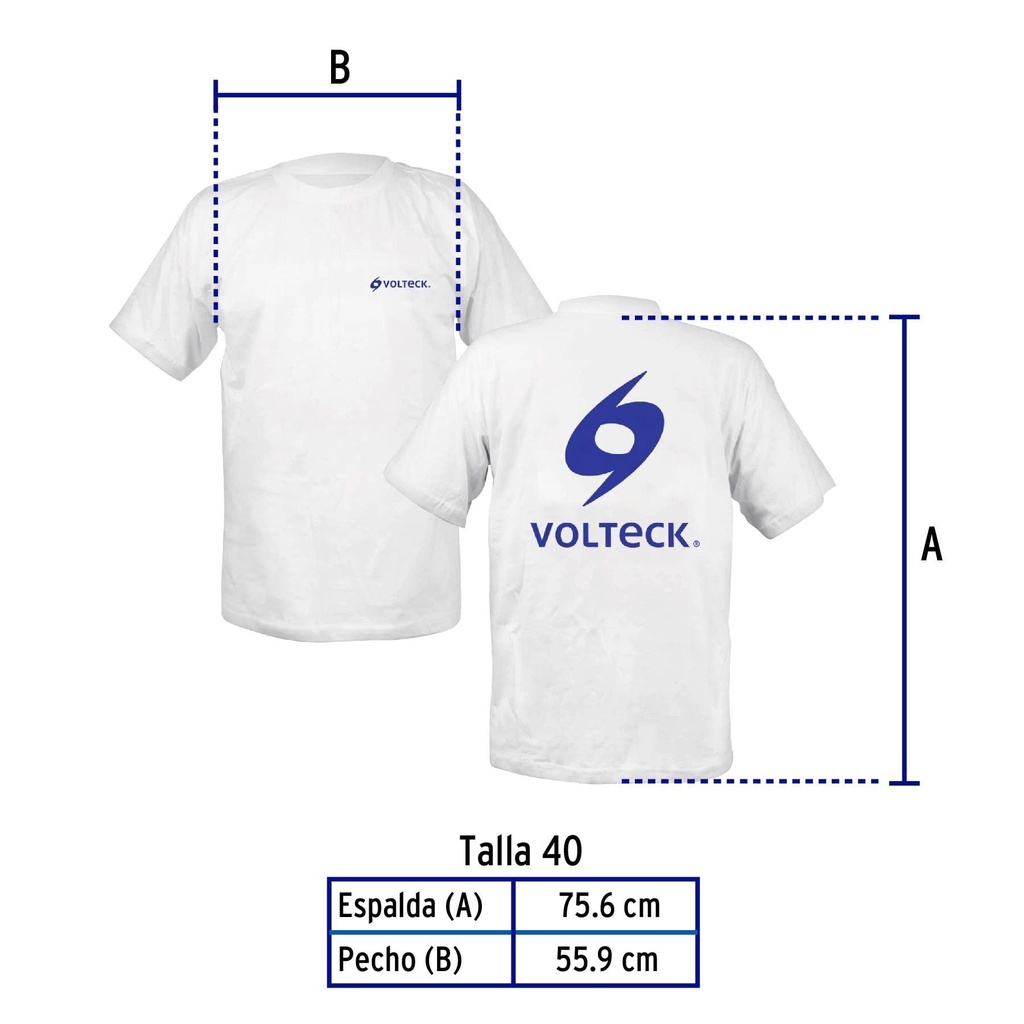 Camiseta 100% algodon Volteck, talla 40