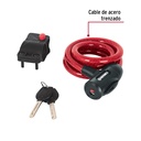 Candado de cable con llave, 12 mm X 1.0 m, Hermex