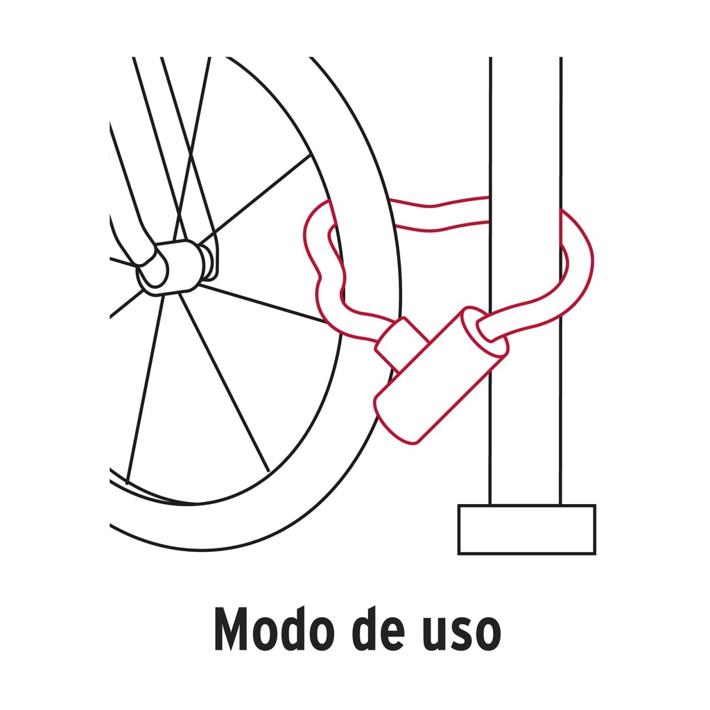 Candado con cadena forrada de 10 mm, Hermex