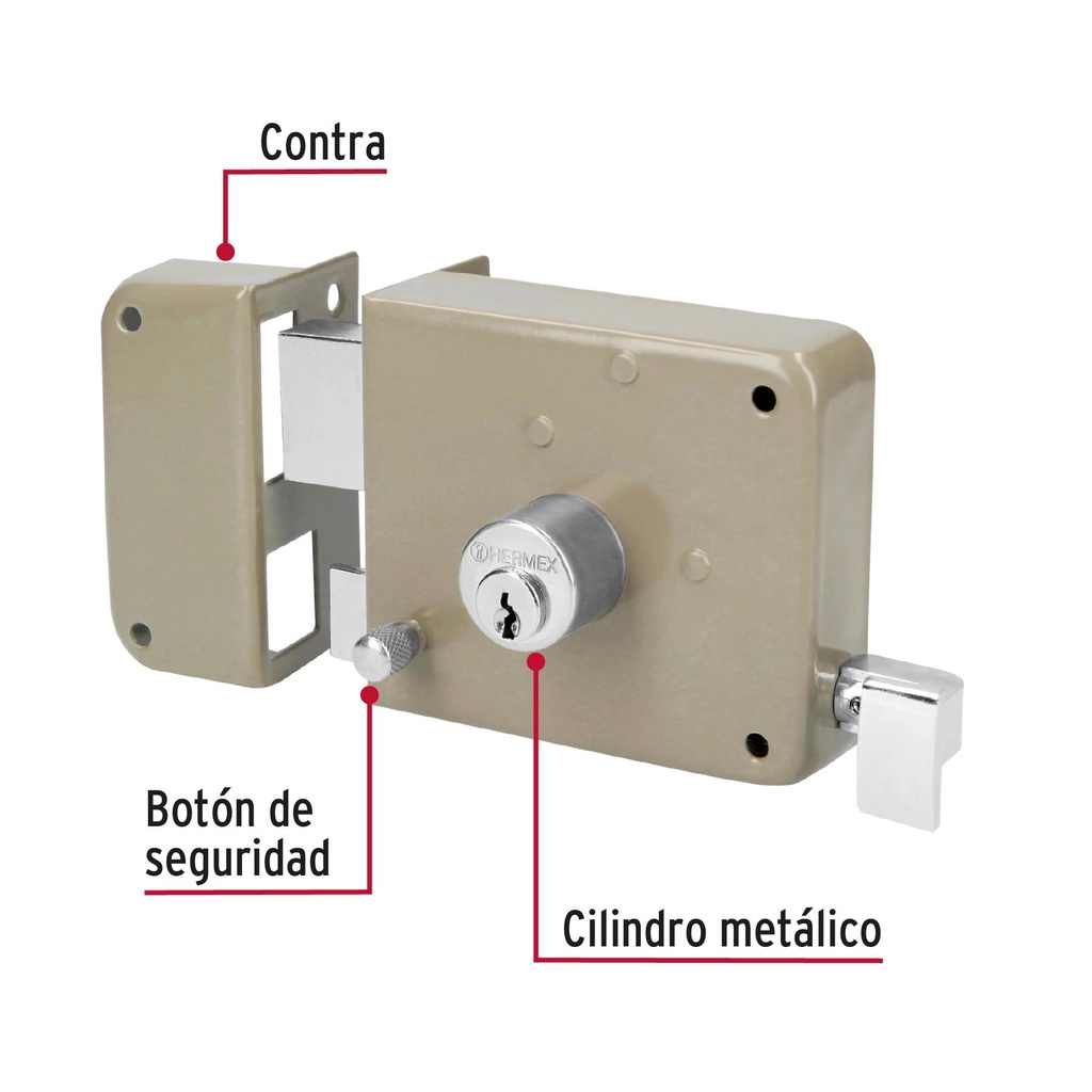 Cerradura sobreponer izq instala-fácil, blíster, Basic