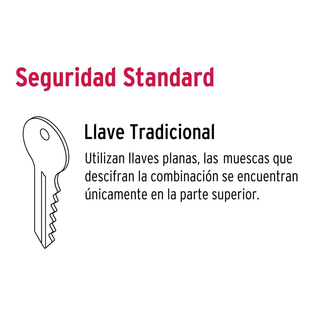 Cerradura sobreponer izq clásica, llave tradicional, caja