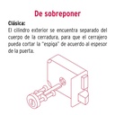 Cerradura sobreponer izq clásica, llave tradicional, caja