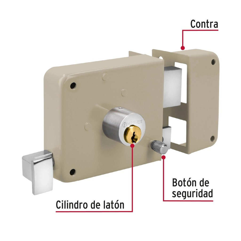 Cerradura sobreponer der instala-fácil, tradicional, blíster