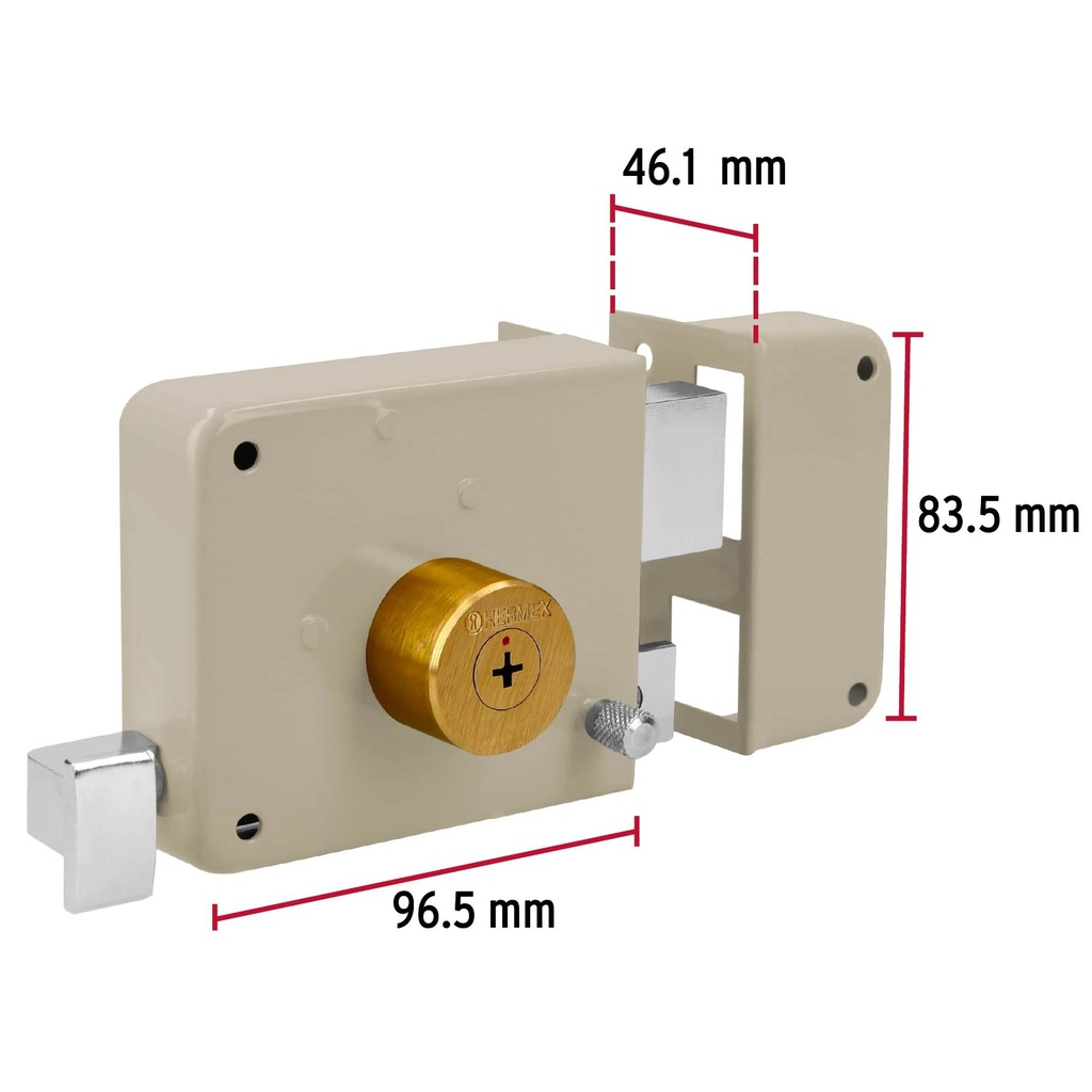 Cerradura sobreponer der instala-fácil, llave tetra, blíster