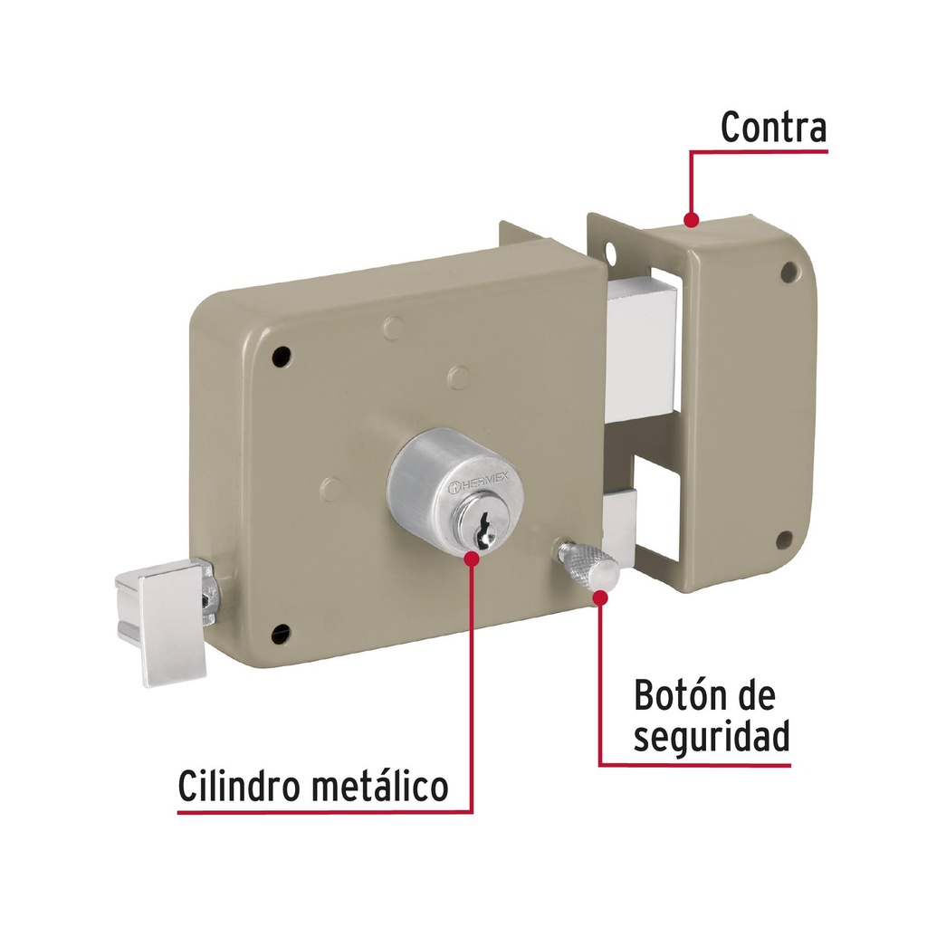 Cerradura sobreponer der instala-fácil, blíster, Basic