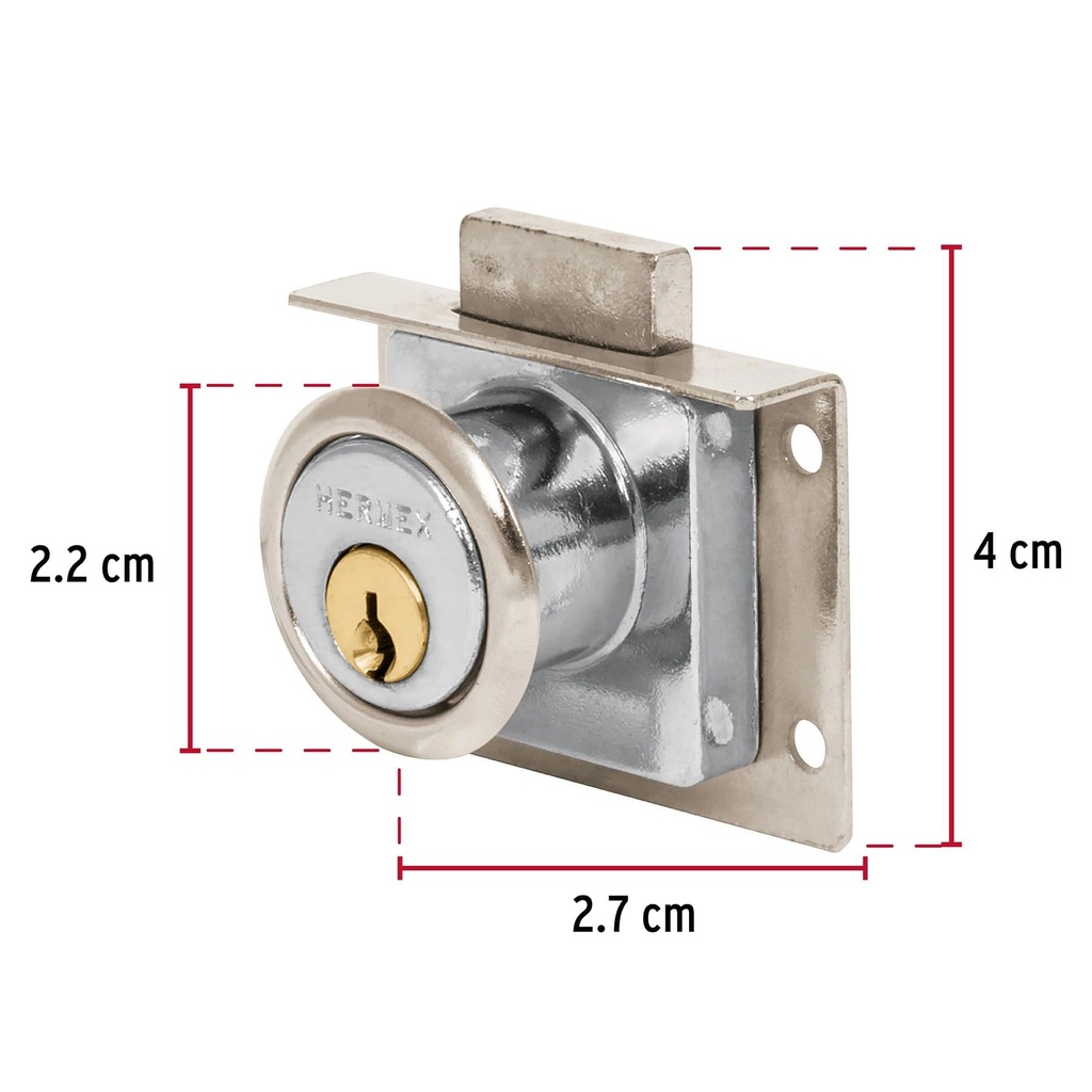 Cerradura para mueble, modelo 24, cromo, Hermex