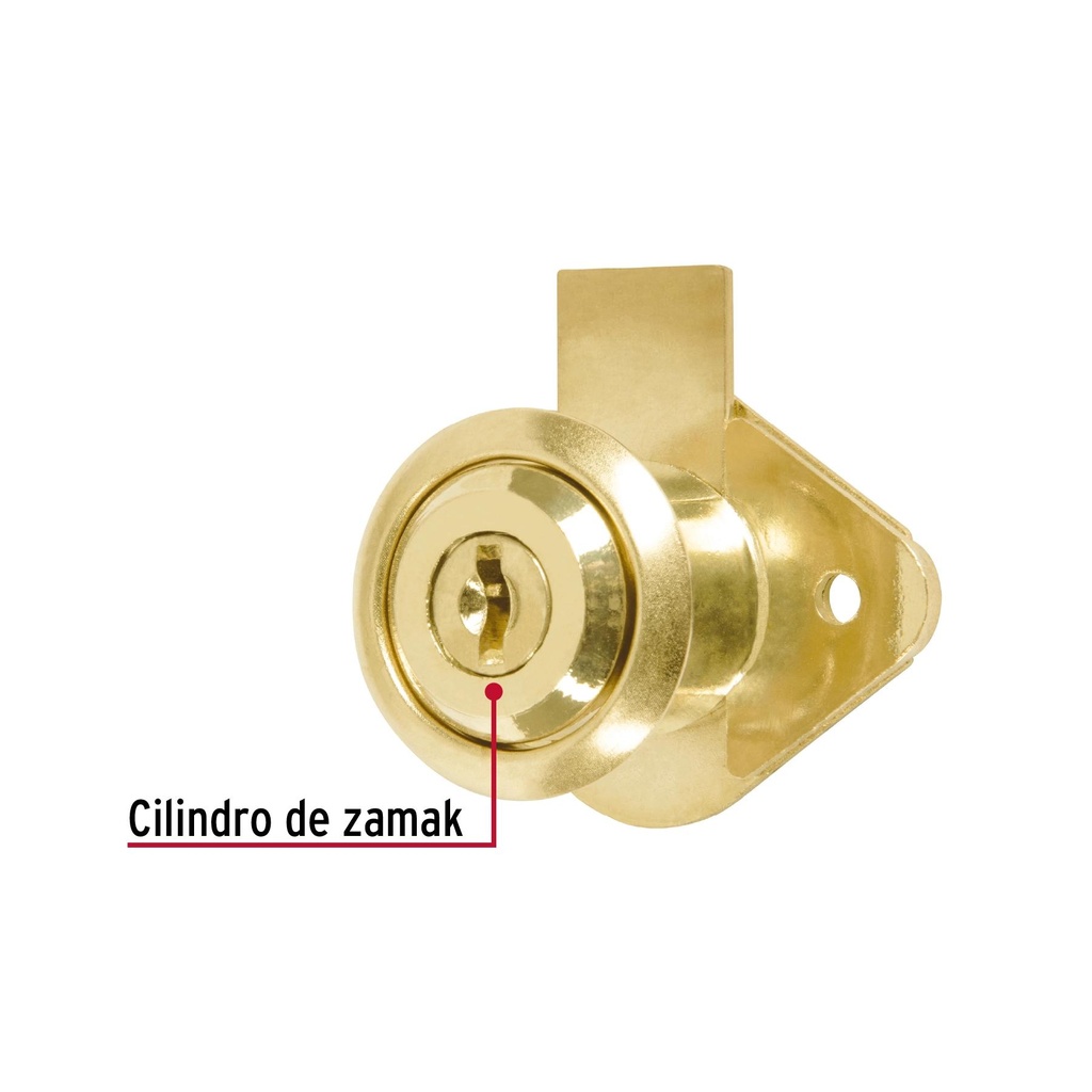 Cerradura para mueble, modelo 21, latón, Hermex Basic