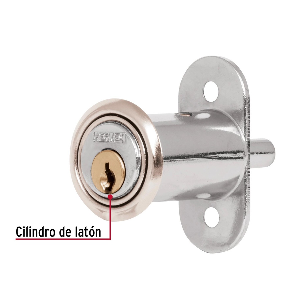 Cerradura para mueble, modelo 20, cromo, Hermex