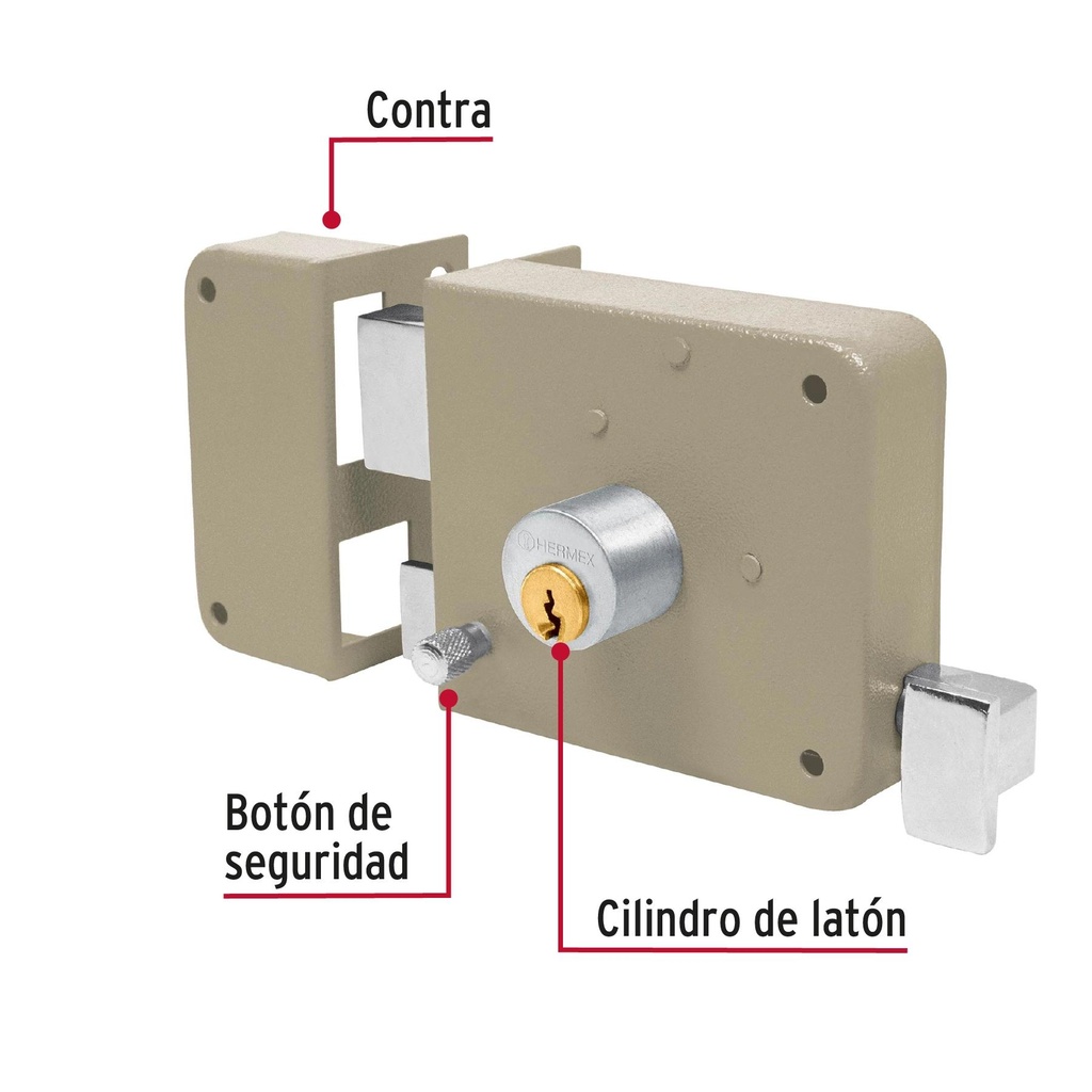 Cerradura sobreponer izq instala-fácil, tradicional, blíster