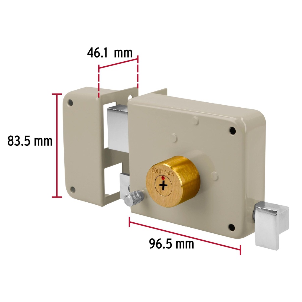 Cerradura sobreponer izq instala-fácil, llave tetra, caja