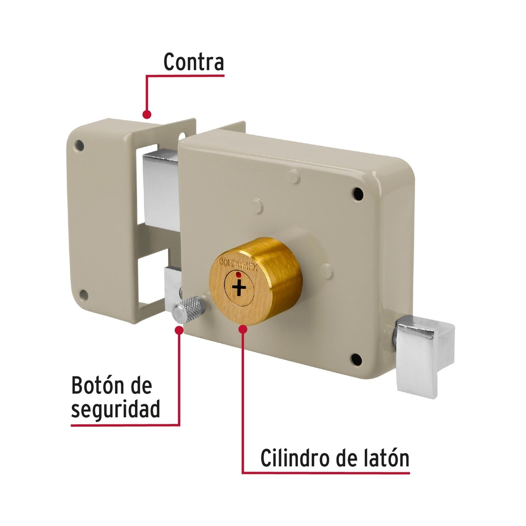 Cerradura sobreponer izq instala-fácil, llave tetra, blíster