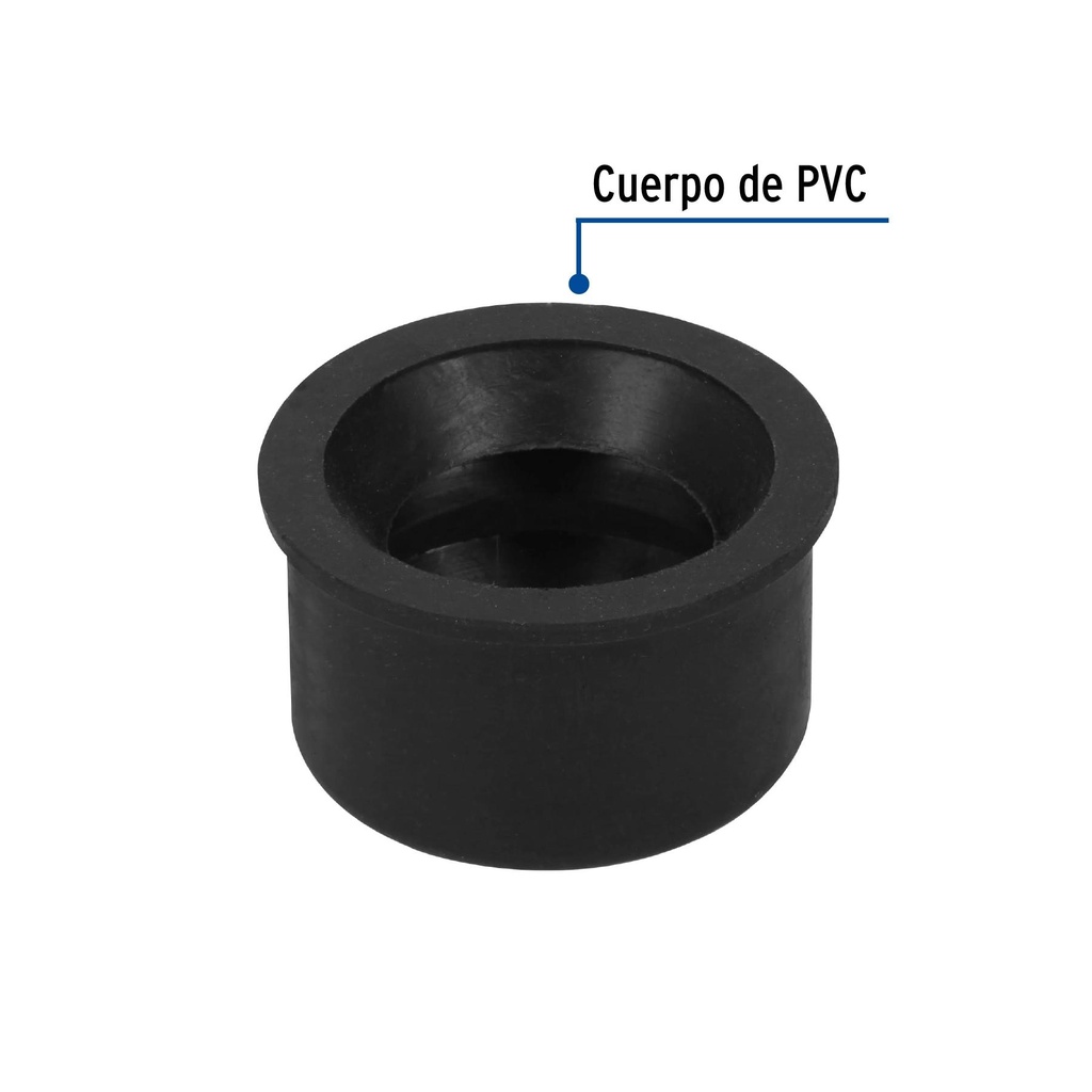 Chupón de hule negro, 2' x 1-1/2', Foset